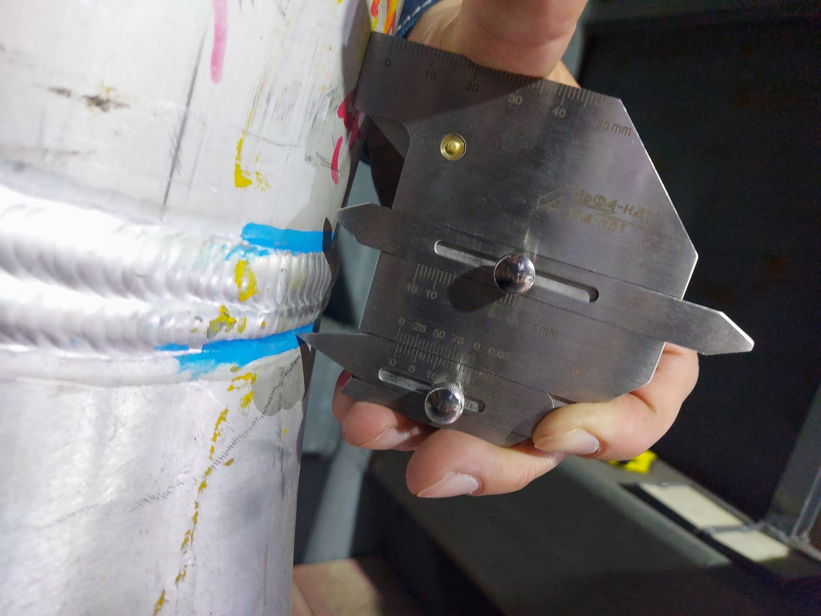 Stainless piping: weld profile gauge